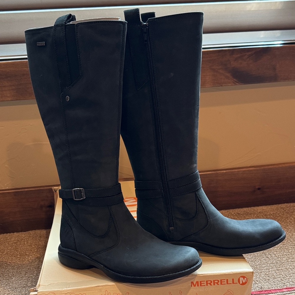 NWT Merrell Women's Black Waterproof Boots - 8 - Picture 4 of 6